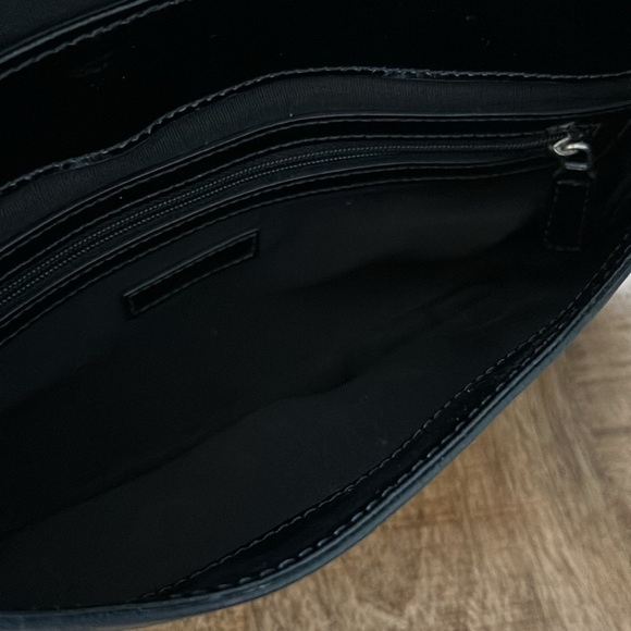 Cole Haan Black Leather Chain Link Bag - Picture 5 of 6